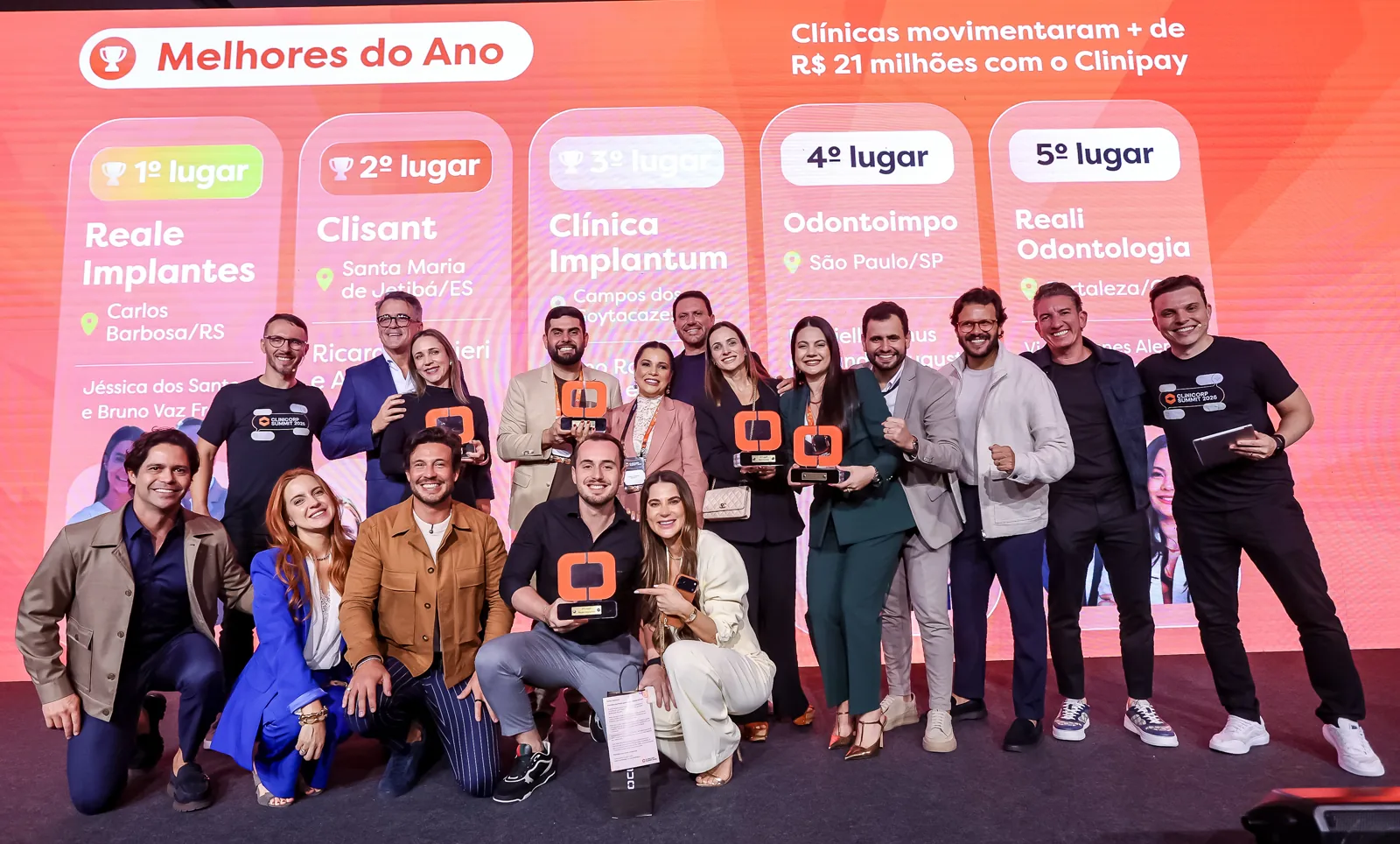 Clínicas do Grupo ICOM premiadas no Clinicorp Summit 2026, entre as cinco maiores do Brasil